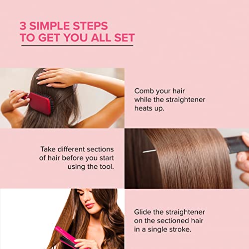 Syska Hair Straightener for Women, Ceramic Coated Plates,60 seconds Rapid Heating function, Heat Balance technology HS6810 Pink Syska Hair Straightener for Women, Ceramic Coated Plates,60 seconds Rapid Heating function, Heat Balance technology HS6810 Pink