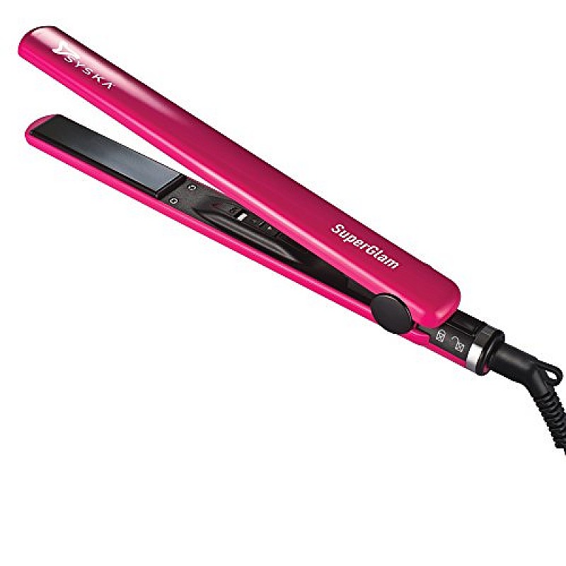 Syska Hair Straightener for Women, Ceramic Coated Plates,60 seconds Rapid Heating function, Heat Balance technology HS6810 Pink