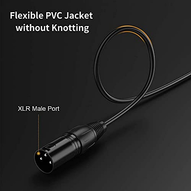 CableCreation 3.5mm to XLR Male, 3-Pole TRS Stereo Male to XLR Male Cable Compatible with iPhone, iPod, Tablet, Laptop and More, Black 10 Feet/3M