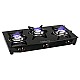 Lifelong 3 Burner Gas Stove Top for Kitchen Manual Ignition Cooktop Modern Glass Stove for Modular Kitchen Black, LLGS18