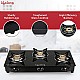 Lifelong 3 Burner Gas Stove Top for Kitchen Manual Ignition Cooktop Modern Glass Stove for Modular Kitchen Black, LLGS18