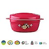 Cello Roti Plus Plastic Floral Casserole with Lid Locks in the cold & heat for long Casserole 2.5 L, Pink