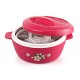 Cello Roti Plus Plastic Floral Casserole with Lid Locks in the cold & heat for long Casserole 2.5 L, Pink
