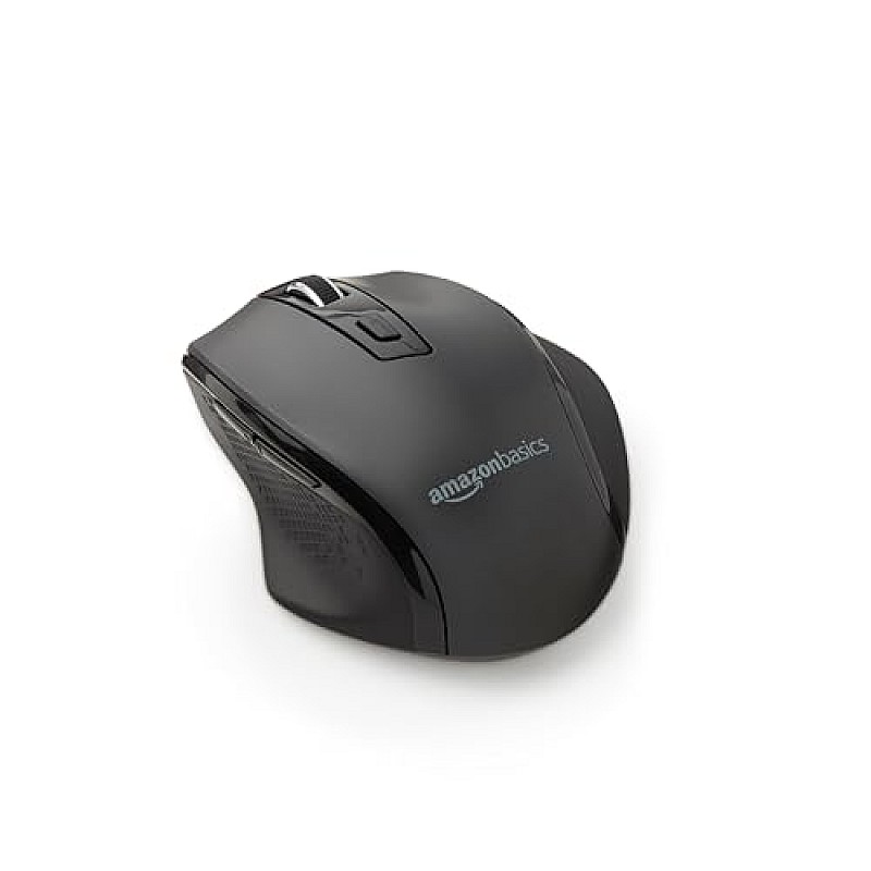 AmazonBasics USB Ergonomic Wireless Mouse - DPI Adjustable - Black