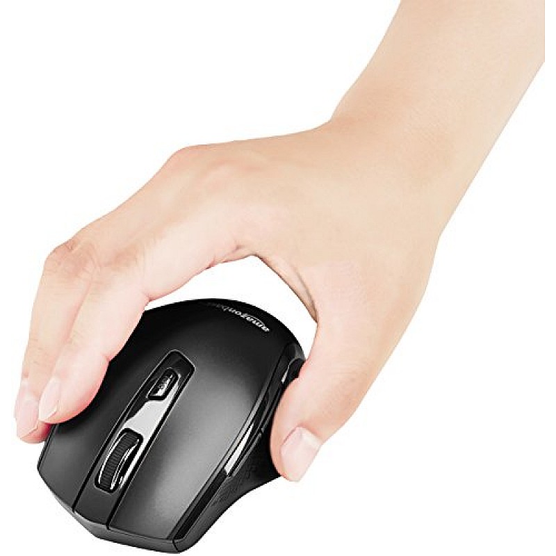 AmazonBasics USB Ergonomic Wireless Mouse - DPI Adjustable - Black