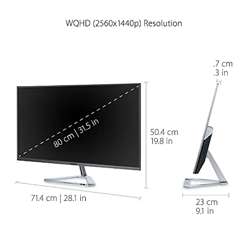 ViewSonic 32 Inch 2K 2560 X 1440P QHD IPS Monitor with Hdr10, 75Hz,1.03 Billion Colors Vx3276 White