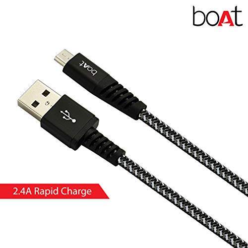 boAt Rugged V3 Extra Tough Unbreakable Braided Micro Usb Cable 1.5 Meter (Black) boAt Rugged V3 Extra Tough Unbreakable Braided Micro Usb Cable 1.5 Meter (Black)