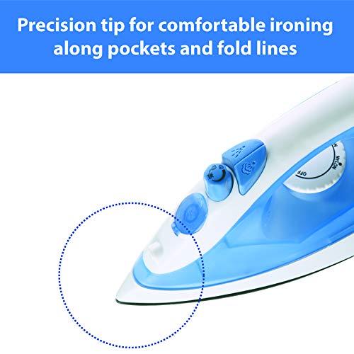 USHA ABS Steam Pro Si 3713, 1300 W Steam Iron, Powerful Steam Output Up to 18 G/Min, Non-Stick Soleplate (White & Blue), 1300 Watts USHA ABS Steam Pro Si 3713, 1300 W Steam Iron, Powerful Steam Output Up to 18 G/Min, Non-Stick Soleplate (White & Blue), 1300 Watts