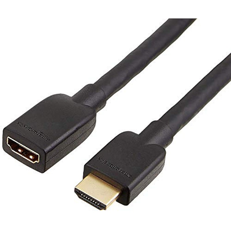 Amazon Basics High-Speed Male to Female HDMI Extension Cable - 10 Feet, Black