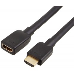 Amazon Basics High-Speed Male to Female HDMI Extension Cable - 10 Feet, Black