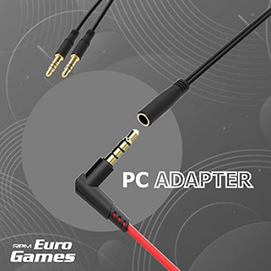 RPM Euro Games Wired in Ear Gaming Earphones with Mic for Mobile Phones, Pc, Ps4, Xbox One, Nintendo Switch - (Red)