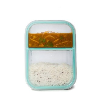 SignoraWare Slim High Microwave Safe Office Two Compartment Lunch Box Set Borosilicate Glass Safety Lock Airtight Tiffin Containers 600ml SignoraWare Slim High Microwave Safe Office Two Compartment Lunch Box Set Borosilicate Glass Safety Lock Airtight Tiffin Containers 600ml