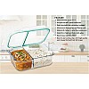 SignoraWare Slim High Microwave Safe Office Two Compartment Lunch Box Set Borosilicate Glass Safety Lock Airtight Tiffin Containers 600ml