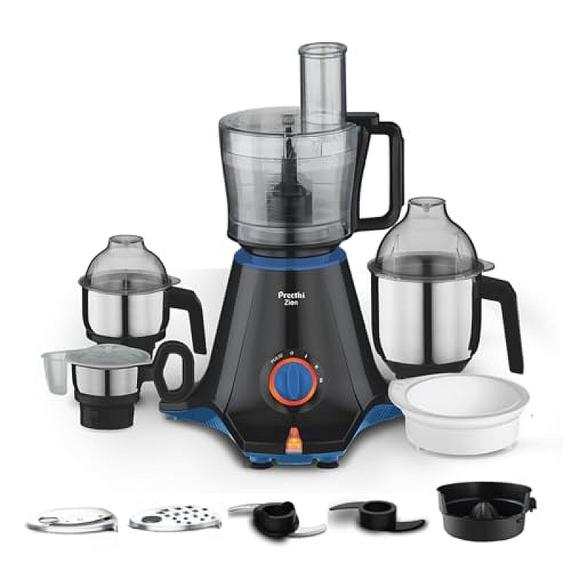 Preethi Zion MG-227 750 Watt Mixer Grinder Flexi lids, Vega Black