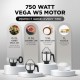 Preethi Zion MG-227 750 Watt Mixer Grinder Flexi lids, Vega Black