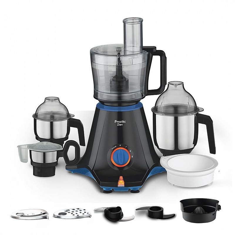 Preethi Zion MG-227 750 Watt Mixer Grinder Flexi lids, Vega Black