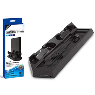 New World Vertical Stand with Cooling Fan Dual Charger Charging Dock for PS4 New World Vertical Stand with Cooling Fan Dual Charger Charging Dock for PS4