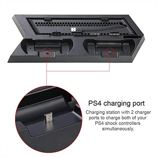 New World Vertical Stand with Cooling Fan Dual Charger Charging Dock for PS4 New World Vertical Stand with Cooling Fan Dual Charger Charging Dock for PS4
