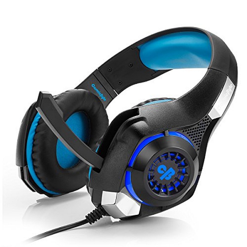 Cosmic Byte GS420 Headphones with Mic, RGB LED lights (Black/Blue)