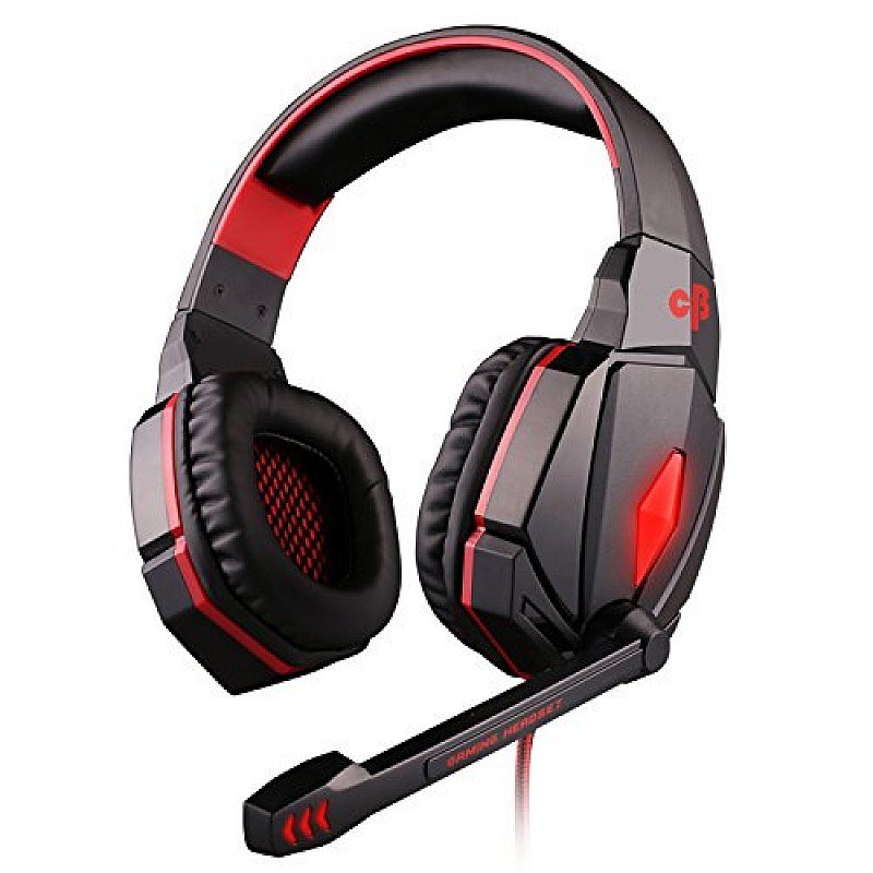 Cosmic Byte Over the Ear Headphone with Mic & LED - G4000 Edition (Red)