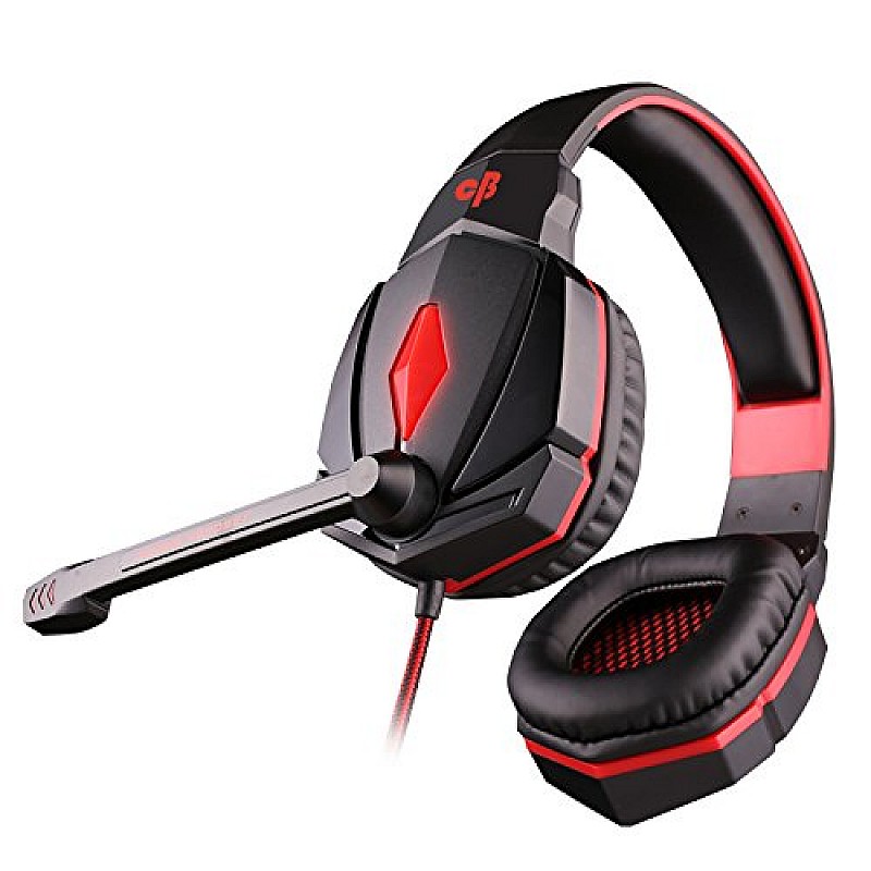 Cosmic Byte Over the Ear Headphone with Mic & LED - G4000 Edition (Red)