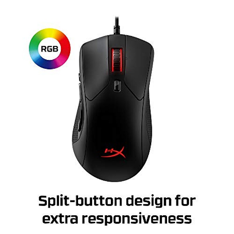 HyperX Pulsefire Surge RGB Wired Optical USB Gaming Mouse, Pixart 3389 Sensor up to 16000 DPI, Ergonomic, 6 Programmable Buttons - Black (HX-MC002B)