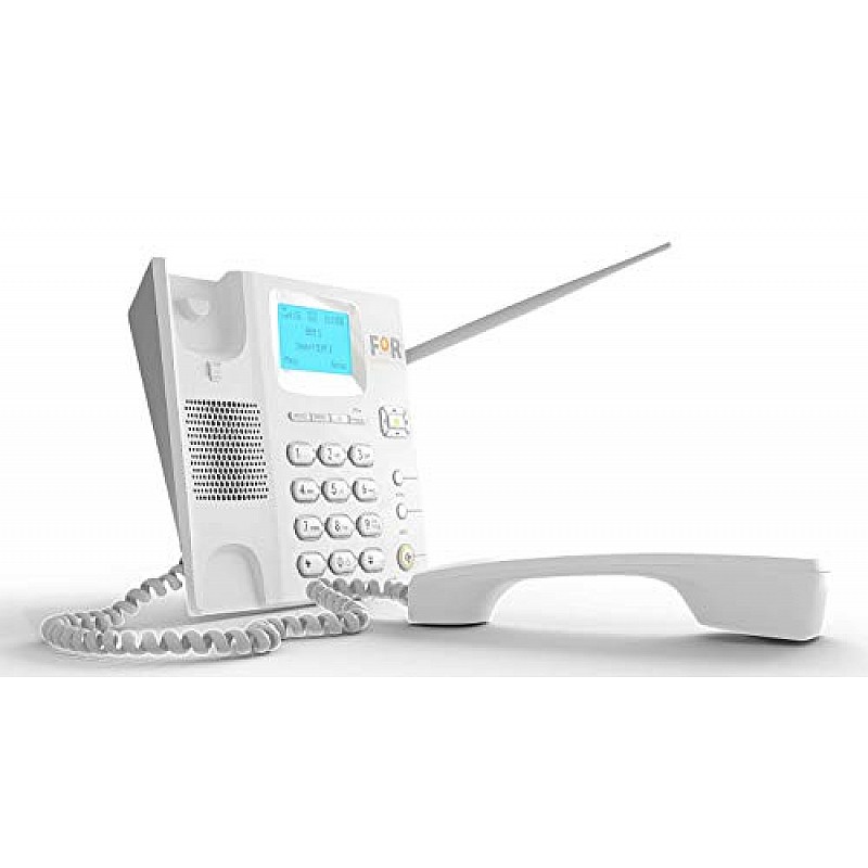 Beetel for Dual Sim F1+ GSM Fixed Wireless Corded & Cordless Landline Phone (White)