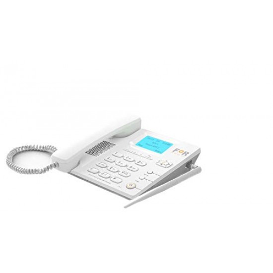 for Dual Sim F1+ GSM Fixed Wireless Corded & Cordless Landline Phone (White)