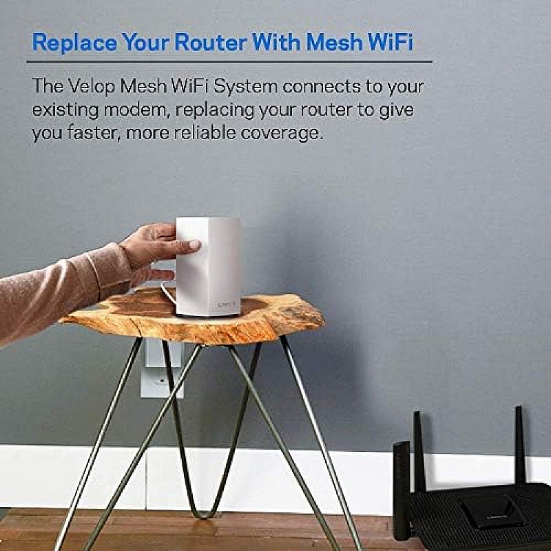 Linksys Velop Mesh Home WiFi System Coverage 20+ Devices Speeds up to AC1300 1.3Gbps WHW0102