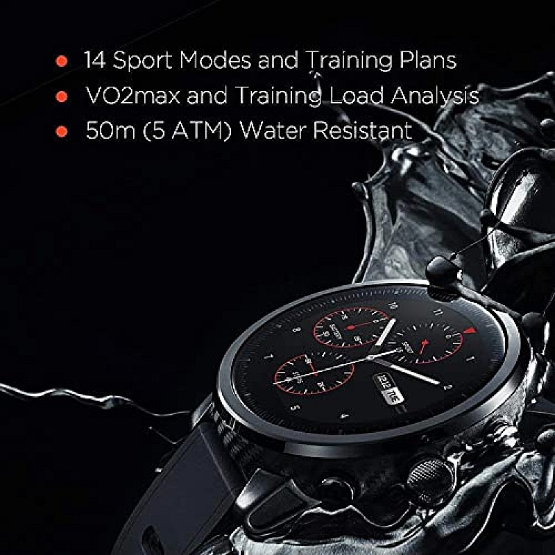 Amazfit Stratos A1619 Multisport Smartwatch (Black)