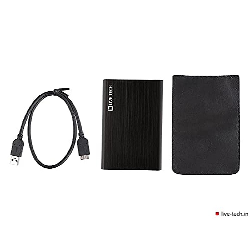 Live Tech 2.5 Inch SATA to USB 3.0 External Hard Drive Enclosure Case (2.5" USB 3.0, Black)