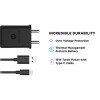 Motorola 15 W Single Port Wall Charger For Smartphones, Tablets, Digital Cameras With Usb Type C Cable - Black Motorola 15 W Single Port Wall Charger For Smartphones, Tablets, Digital Cameras With Usb Type C Cable - Black