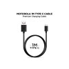 Motorola 15 W Single Port Wall Charger For Smartphones, Tablets, Digital Cameras With Usb Type C Cable - Black Motorola 15 W Single Port Wall Charger For Smartphones, Tablets, Digital Cameras With Usb Type C Cable - Black