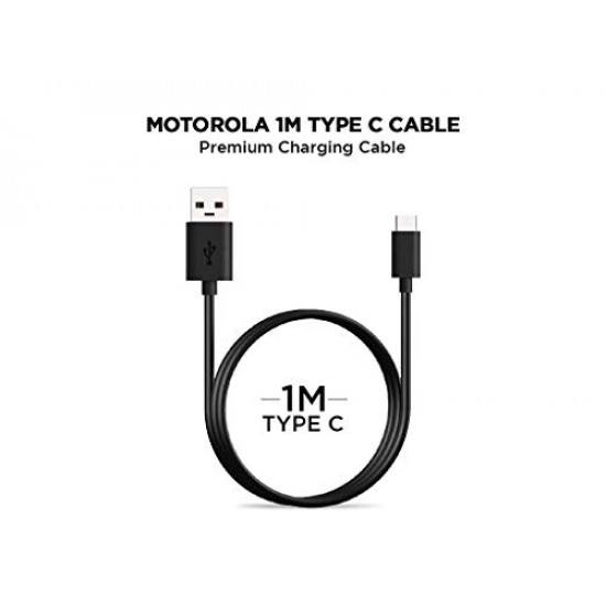 Motorola 15 W Single Port Wall Charger For Smartphones, Tablets, Digital Cameras With Usb Type C Cable - Black