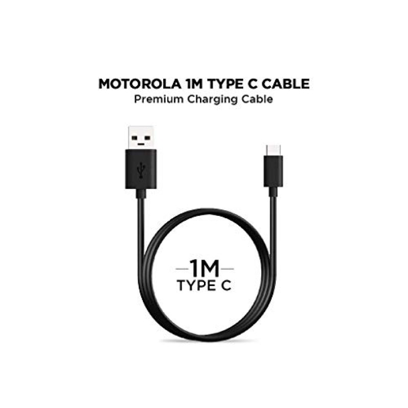 Motorola 15 W Single Port Wall Charger For Smartphones, Tablets, Digital Cameras With Usb Type C Cable - Black Motorola 15 W Single Port Wall Charger For Smartphones, Tablets, Digital Cameras With Usb Type C Cable - Black
