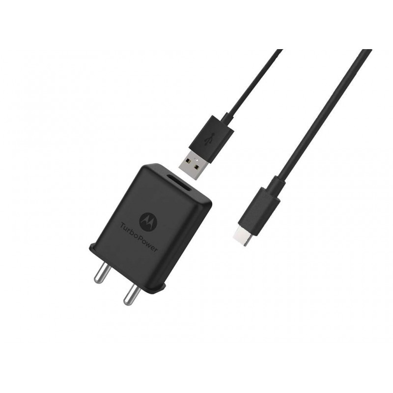 Motorola 15 W Single Port Wall Charger For Smartphones, Tablets, Digital Cameras With Usb Type C Cable - Black Motorola 15 W Single Port Wall Charger For Smartphones, Tablets, Digital Cameras With Usb Type C Cable - Black