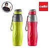 CELLO Puro Sports 900 Plastic Water Bottle Leak Proof and Handy and Durable Set of 2 720 ml Each, Assorted