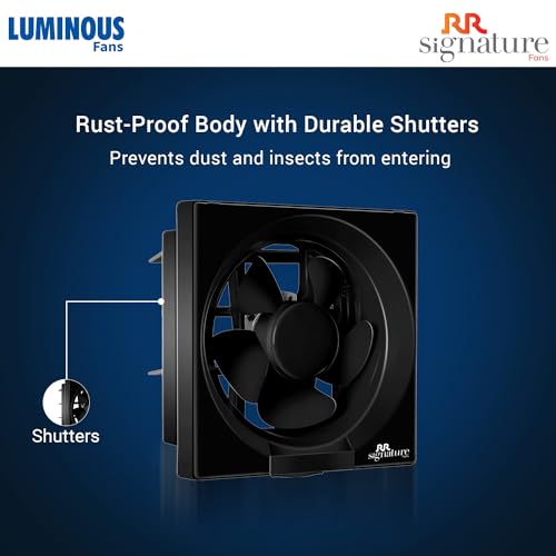 Luminous Vento Deluxe 250 mm Exhaust Fan For Kitchen Rust Proof Body and Dust Protection Shutter Black Luminous Vento Deluxe 250 mm Exhaust Fan For Kitchen Rust Proof Body and Dust Protection Shutter Black