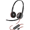 Poly by Plantronics - Blackwire 3220 Wired On Ear Headphones with Mic (Black)