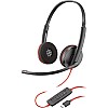 Poly by Plantronics - Blackwire 3220 Wired On Ear Headphones with Mic (Black)