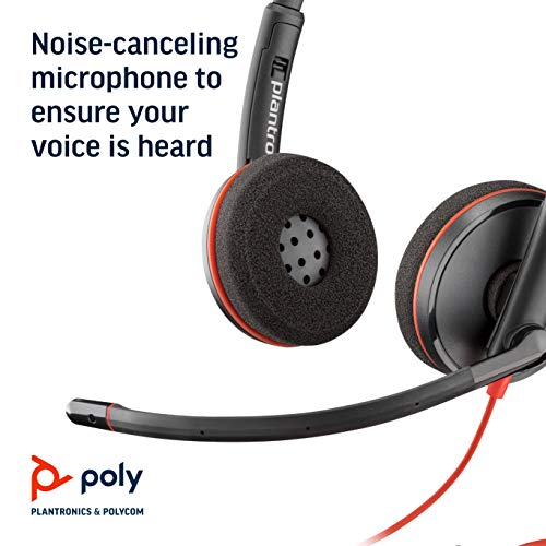 Poly by Plantronics - Blackwire 3220 Wired On Ear Headphones with Mic (Black) Poly by Plantronics - Blackwire 3220 Wired On Ear Headphones with Mic (Black)