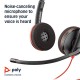 Poly by Plantronics - Blackwire 3220 Wired On Ear Headphones with Mic (Black)