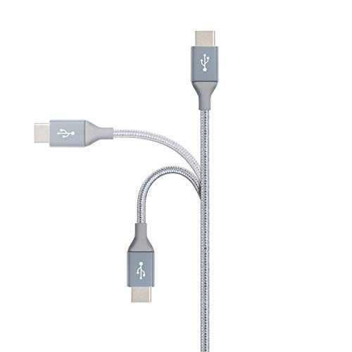 AmazonBasics Double Braided Nylon USB Type-C to Type-C 2.0 Cable, Charging Adapter, Smartphone 6 feet, Dark Grey AmazonBasics Double Braided Nylon USB Type-C to Type-C 2.0 Cable, Charging Adapter, Smartphone 6 feet, Dark Grey