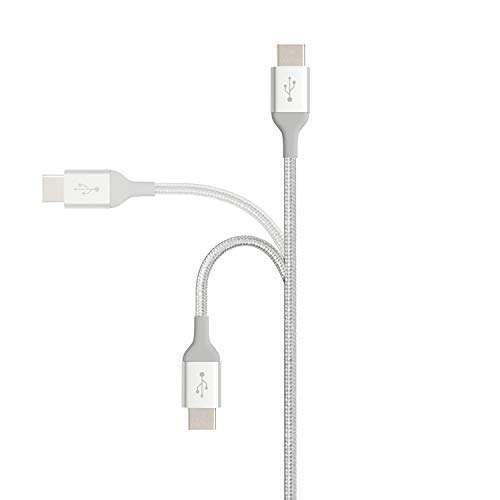 AmazonBasics Double Braided Nylon USB Type-C to Type-C 2.0 Cable, Charging Adapter, Smartphone 6 feet, Dark Grey AmazonBasics Double Braided Nylon USB Type-C to Type-C 2.0 Cable, Charging Adapter, Smartphone 6 feet, Dark Grey