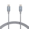 AmazonBasics Double Braided Nylon USB Type-C to Type-C 2.0 Cable, Charging Adapter, Smartphone 6 feet, Dark Grey