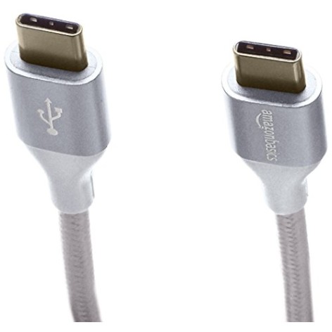 AmazonBasics Double Braided Nylon USB Type-C to Type-C 2.0 Cable, Charging Adapter, Smartphone 6 feet, Dark Grey AmazonBasics Double Braided Nylon USB Type-C to Type-C 2.0 Cable, Charging Adapter, Smartphone 6 feet, Dark Grey