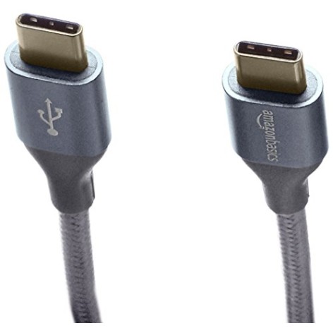 AmazonBasics Double Braided Nylon USB Type-C to Type-C 2.0 Cable, Charging Adapter, Smartphone 6 feet, Dark Grey AmazonBasics Double Braided Nylon USB Type-C to Type-C 2.0 Cable, Charging Adapter, Smartphone 6 feet, Dark Grey