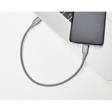 AmazonBasics Double Braided Nylon USB Type-C to Type-C 2.0 Cable, Charging Adapter, Smartphone 6 feet, Dark Grey AmazonBasics Double Braided Nylon USB Type-C to Type-C 2.0 Cable, Charging Adapter, Smartphone 6 feet, Dark Grey