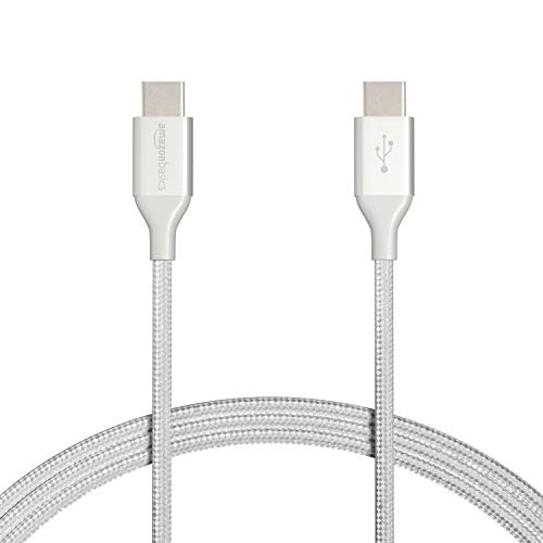 AmazonBasics Double Braided Nylon USB Type-C to Type-C 2.0 Cable, Charging Adapter, Smartphone 6 feet, Dark Grey AmazonBasics Double Braided Nylon USB Type-C to Type-C 2.0 Cable, Charging Adapter, Smartphone 6 feet, Dark Grey