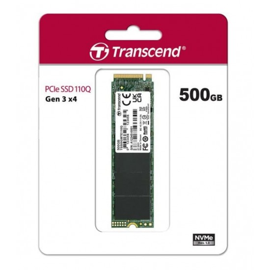 Transcend 256GB SSD NVMe PCIe Gen3 x4 110S, Solid State Drive, M.2 2280, Sequential Read/Write up to 1,600/1,100 MB/s   